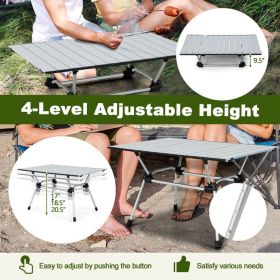 Folding Heavy-Duty Aluminum Camping Table with Carrying Bag